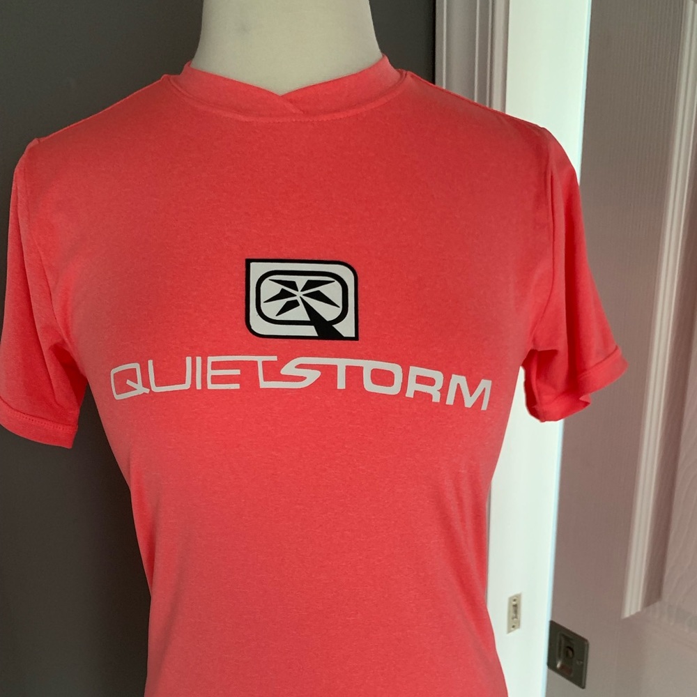 Quiet Storm ladies coral swim rash guard